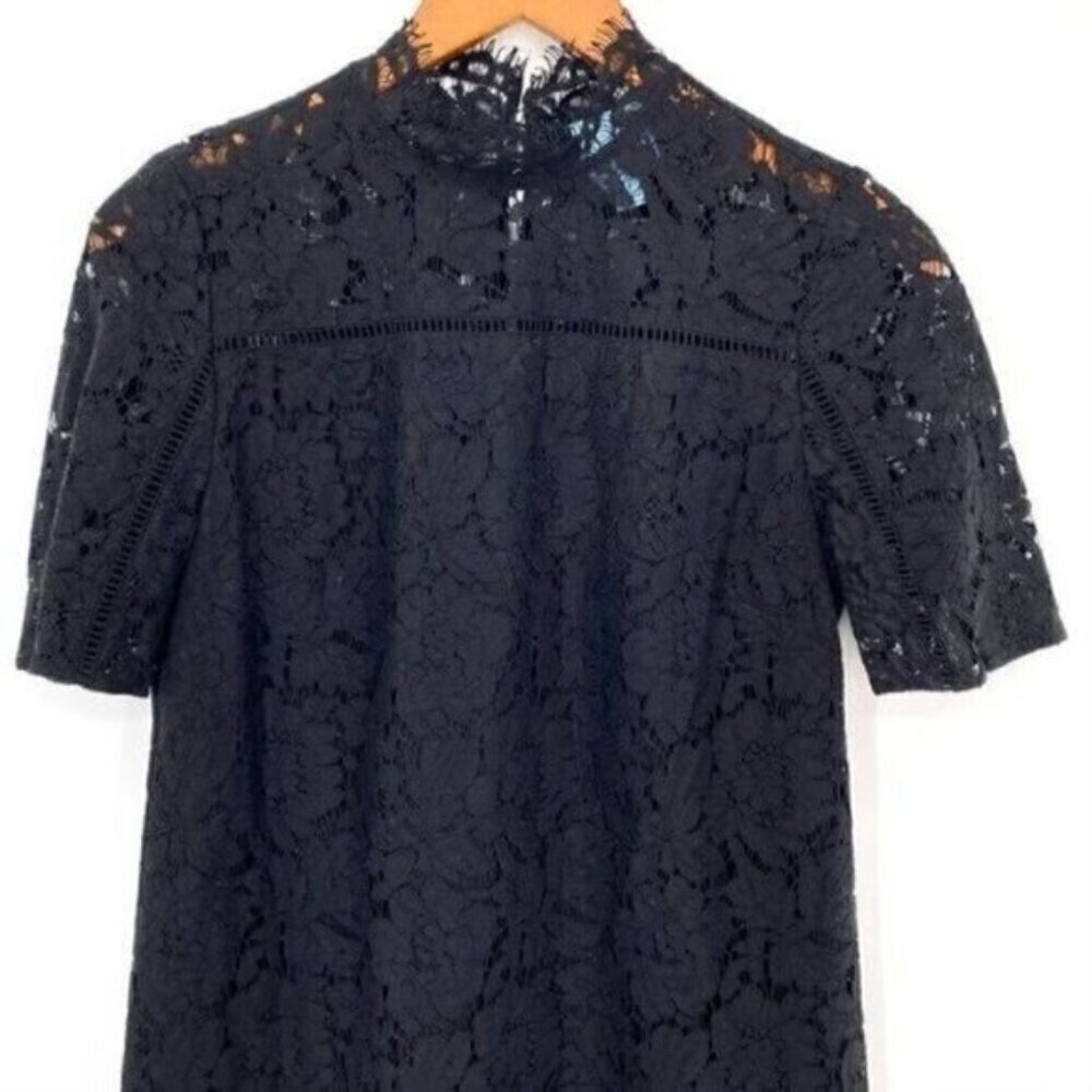 CeCe by Cynthia Steffe Women's Ingrid Black Cutaway Lace Shift Dress - Picture 11 of 14